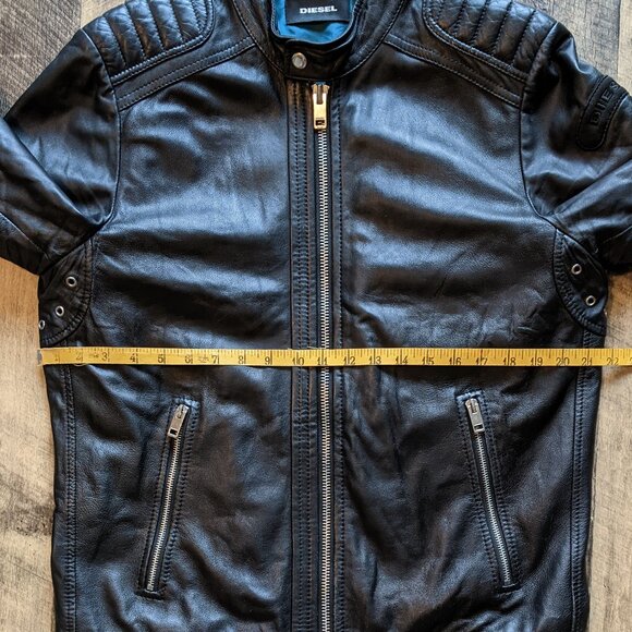 Diesel L-Shiro Leather Moto Jacket Black Large - Picture 9 of 9